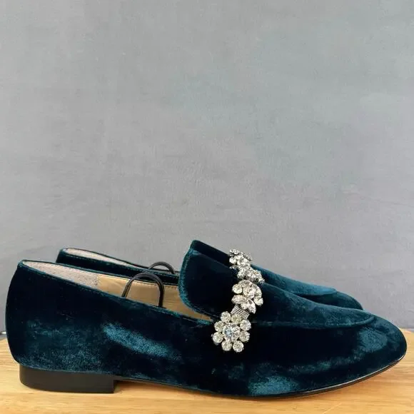 Ivanka Trump Velvet Loafers W/ Rhinestones Slip On Flats Women’s Size 9M US - Picture 3 of 8
